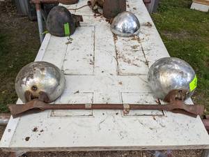 lot 207 image: Set of Antique Car Headlights with Bracket