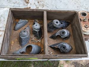 lot 227 image: (7) Assorted Antique Headlight Perches