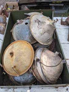 lot 249 image: Large Lot of Antique Headlight Reflectors