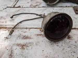 lot 261 image: Antique Taillight Assembly - Glass Lens