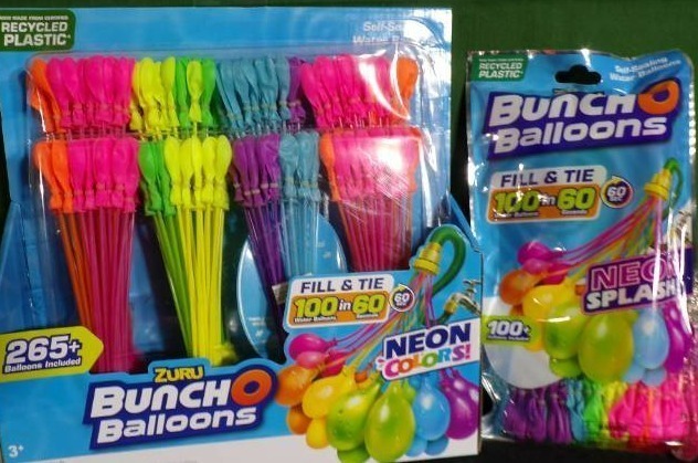 lot 451 image: Brand New Bunch O Balloons 8pk Rapid Filling Self Sealing Water Balloons  Neon Splash Bunch O Balloons 100 Neon by ZURU
