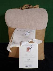 lot 3 image: Textured Chambray Cotton Comforter & Sham Set - Casaluna - Warm Brown (KINGCAL KING)