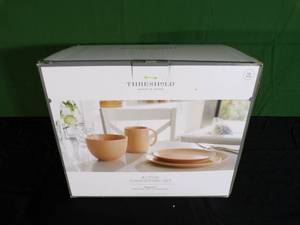 lot 5 image: New  16pc Stoneware Acton Dinnerware Set - Threshold  (Brown)