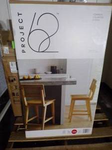lot 35 image: Brand New Tormod Backed Cane Counter Height Barstool - Project 62 ((MSRP $125))