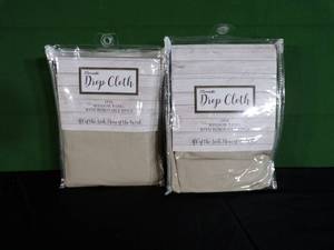 lot 41 image: Brand New Lot of 2 1pc Light Filtering Drop Cloth Window Curtain Panel - Mercantile