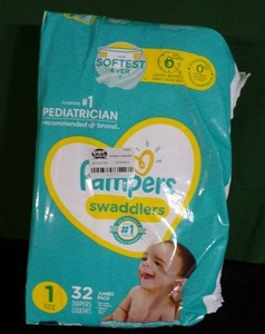 lot 123 image: NewSealed  Pampers Swaddlers Active Baby Diapers - (Size 1 32 Count)