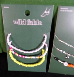 lot 132 image: Lot of 3 - Wild Fable Jewelry Cards (AnkletsBracelets, Necklaces, & Earrings)