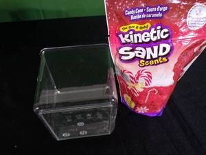 lot 289 image: Kinetic Sand and Rectangular Plastic Bin