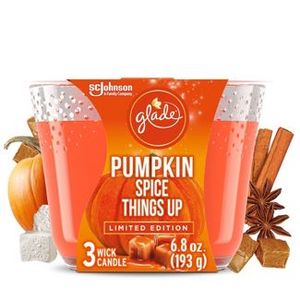 lot 25 image: New 3 Pack - Glade 3 Wick Candle - Pumpkin Spice Things Up - 6.8oz