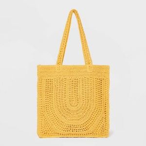 lot 152 image: New wTags  Crochet Tote Handbag - Universal Thread - YELLOW