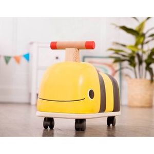 lot 57 image: B. toys Wooden Bee Ride-On - Boom Buggy ((MSRP $34.99))