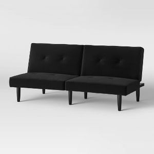 lot 67 image: Brand New Futon Sofa Black - Room Essentials ((MSRP $120))