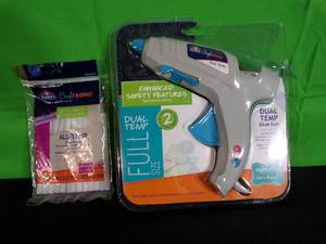 lot 182 image: Brand New Elmers Craft Bond Full Size Glue Gun Dual Temp  Elmers Craft Bond Mini 24pk Glue Gun Sticks All-Temp