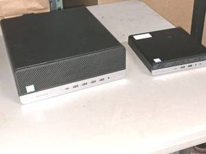 lot 136 image: Lot of (2) Computers - HP ProDesk 600 G3 SFF, HP ProDesk 600 G3 Mini
