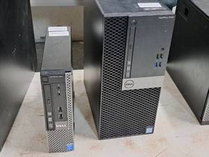 lot 140 image: Lot of (2) Tower Computers - Dell Optiplex 9020, Dell Optiplex 7040