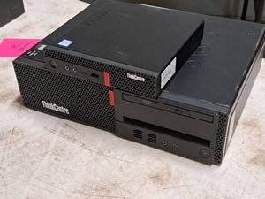 lot 142 image: Lot of (2) Lenovo ThinkCentre Computers M725S, M920Q