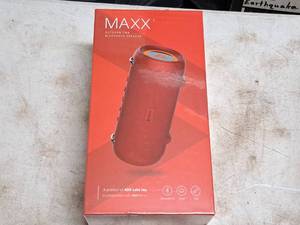 lot 298 image: ADX Labs Maxx2 Red Outdoor TWS Bluetooth Speaker (New in Box)