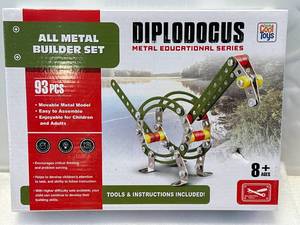 lot 23 image: 93pc Diplodocus Metal Erector Set