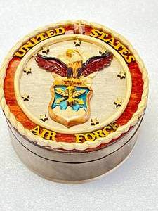 lot 38 image: Custom United States Air Force Wood Locking Box