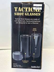 lot 80 image: New Hand Cast Aluminum Tactical Shot Glasses