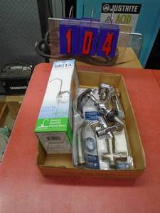 Flat of plumbing supplies. As shown.