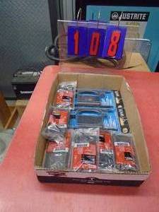 Flat of hinges & latches. As shown.