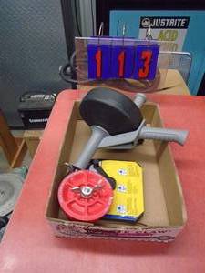 Flat of new sewer snakes & plumbing parts. As shown.