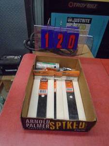 Flat of edger blades & tools. As shown.