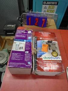 Flat of water filter & flush valve. As shown.