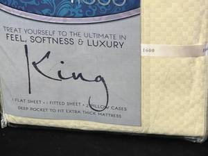lot 8 image: Hotel Life King Cream Sheet Set
