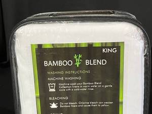 lot 16 image: Bamboo White King Sheet Set (3)