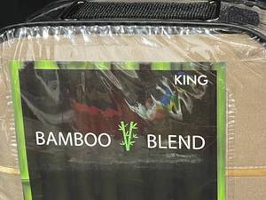 lot 15 image: Bamboo Blend Light Brown King Sheet Set