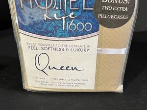 lot 25 image: Hotel Life Queen Tan Sheet Set