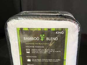lot 42 image: Bamboo White King Sheet Set (10)