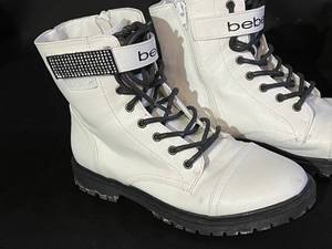 lot 96 image: Bebe White  Black Boots