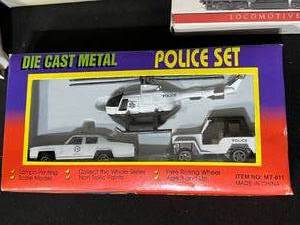 lot 168 image: Lot of Miniature Model Fire Trucks, Trains, Cars & Helicopter