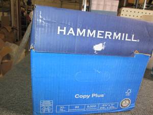 case of hammermill copy plus 8.5x11...
