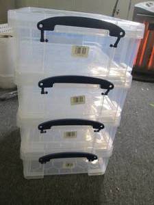 4 plastic organizers with covers 13...