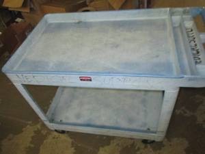 blue 2 tier cart on wheels 36 x 25 ...