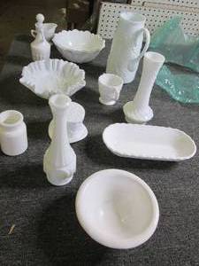 vintage milk glass ...