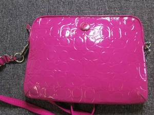 hot pink coach purse new with walle...