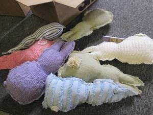 7 stuffed bunnies ...