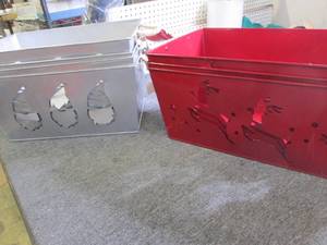 7 metal winter farmhouse tins ...