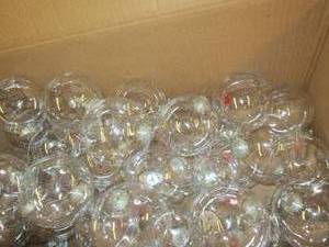 box of clear christmas bulbs...