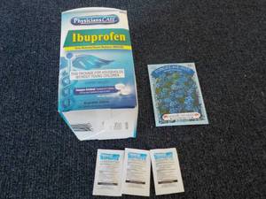 Box of Ibuprofen and Flower Seeds...