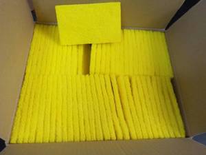 60 - 3 x 5 Yellow Scrubbing Pads...