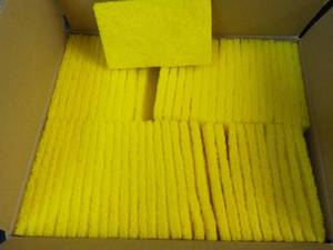 60 - 3 x 5 Yellow Scrubbing Pads...