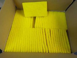 60 - 3 x 5 Yellow Scrubbing Pads...