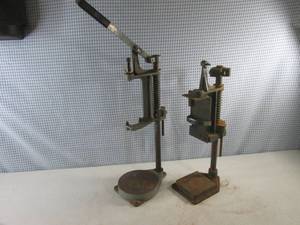 lot 69 image: (BS) 2 Vintage Barn Pole Drill Hold...