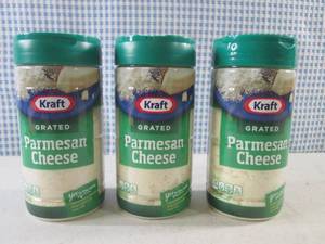 lot 150 image: (B-3) 3 Bottles Grated Parmesan Che...
